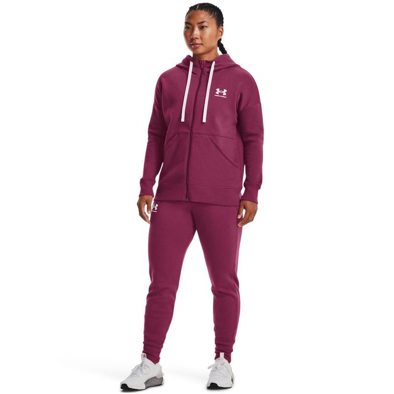 Pantalon-under-armour-para-mujer-Rival-Fleece-Joggers-para-entrenamiento-color-rosado.-Outfit-Completo