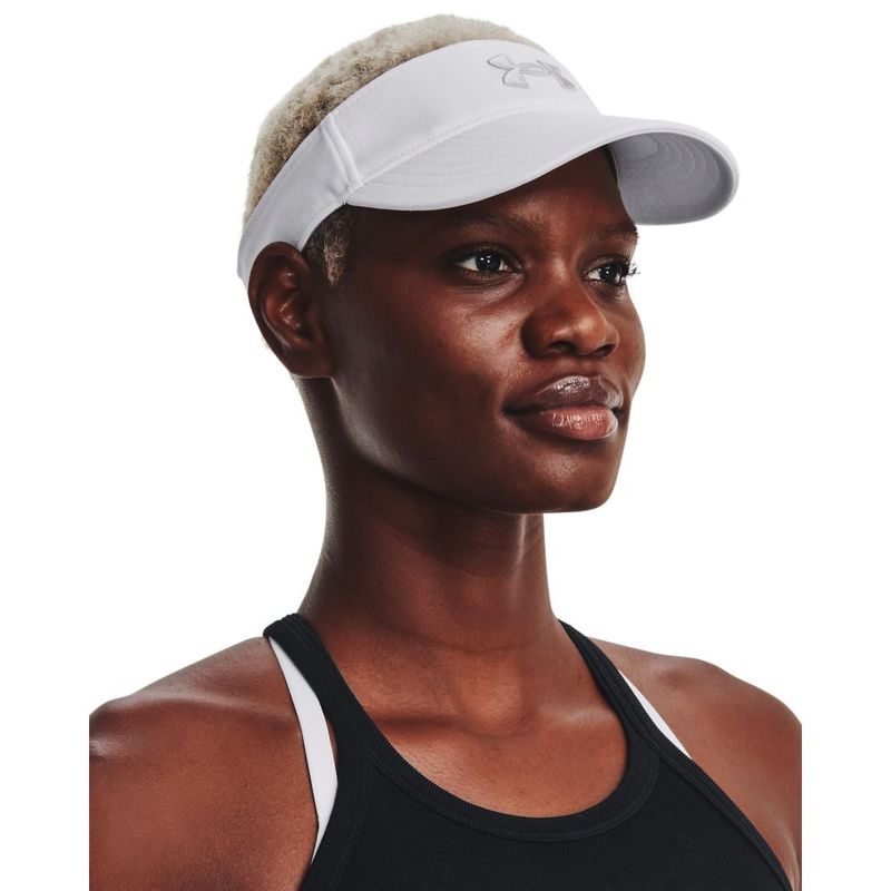 Visera-under-armour-para-mujer-Women-S-Ua-Blitzing-Visor-para-entrenamiento-color-blanco.-Pack-De-Medias