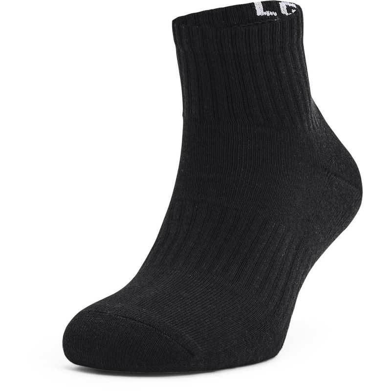 Medias-under-armour-para-hombre-Ua-Core-Quarter-3Pk-para-entrenamiento-color-negro.-Frente-Sin-Modelo