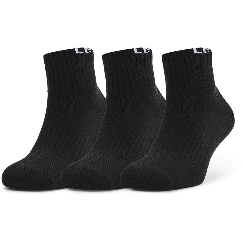 Medias-under-armour-para-hombre-Ua-Core-Quarter-3Pk-para-entrenamiento-color-negro.-Pack-De-Medias