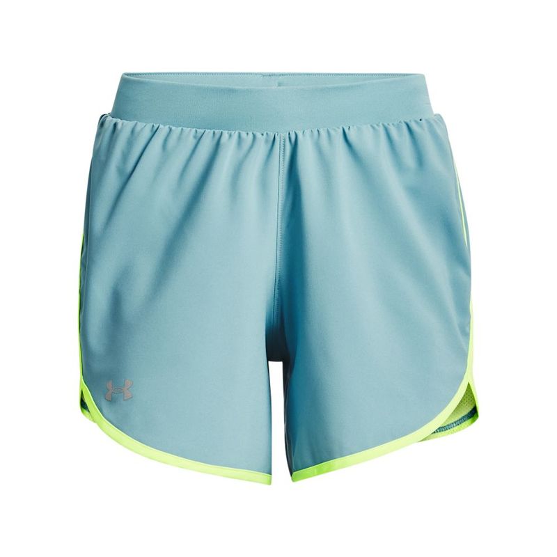Pantaloneta-under-armour-para-mujer-Ua-Fly-By-Elite-5---Short-para-correr-color-azul.-Frente-Sin-Modelo