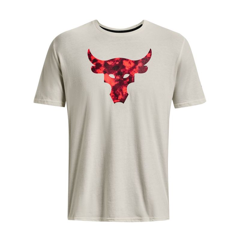 Camiseta-Manga-Corta-under-armour-para-hombre-Ua-Pjt-Rock-Brahma-Bull-Ss-para-entrenamiento-color-beige.-Frente-Sin-Modelo