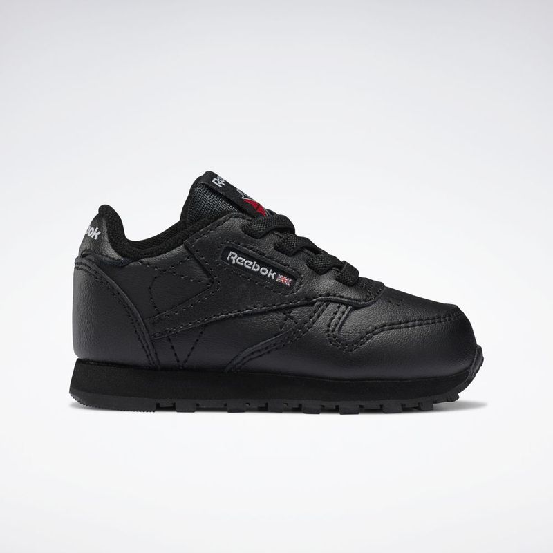 Tenis-reebok-classics-para-niño-Cl-Lthr-para-moda-color-negro.-Lateral-Externa-Derecha