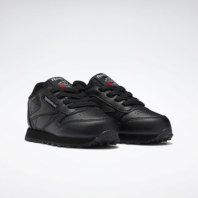 Tenis-reebok-classics-para-niño-Cl-Lthr-para-moda-color-negro.-Par-Alineados