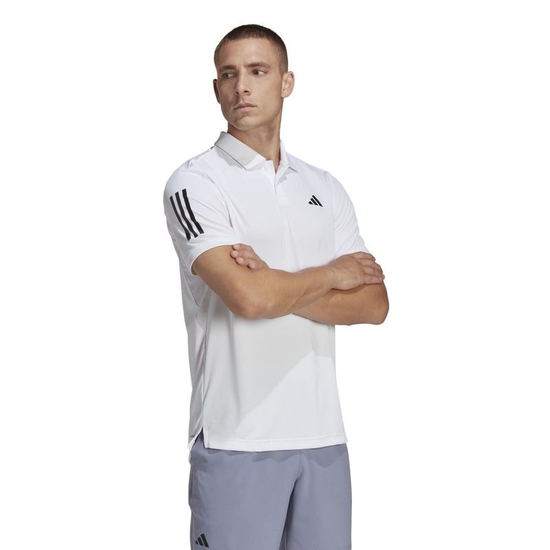 Polo-adidas-para-hombre-Club-3Str-Polo-para-tenis-color-blanco.-Frente-Sobre-Modelo