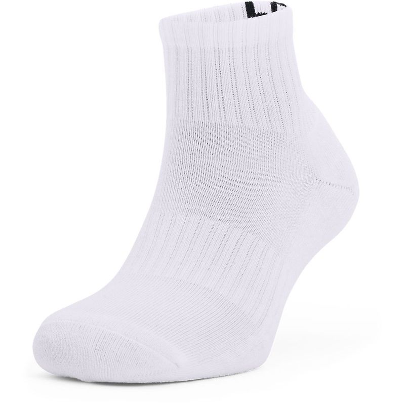 Medias-under-armour-para-hombre-Ua-Core-Quarter-3Pk-para-entrenamiento-color-blanco.-Frente-Sin-Modelo