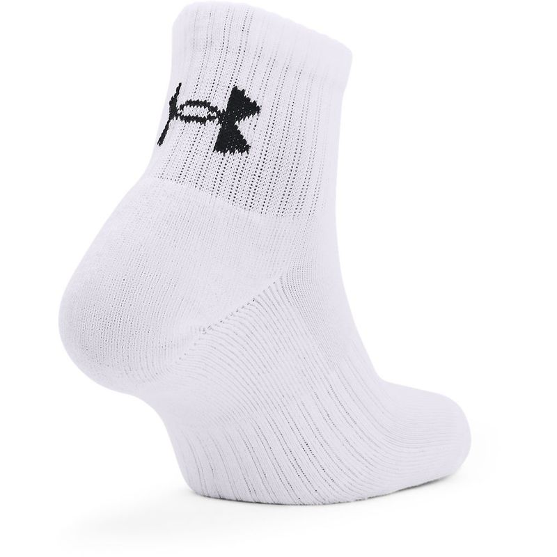 Medias-under-armour-para-hombre-Ua-Core-Quarter-3Pk-para-entrenamiento-color-blanco.-Reverso-Sin-Modelo