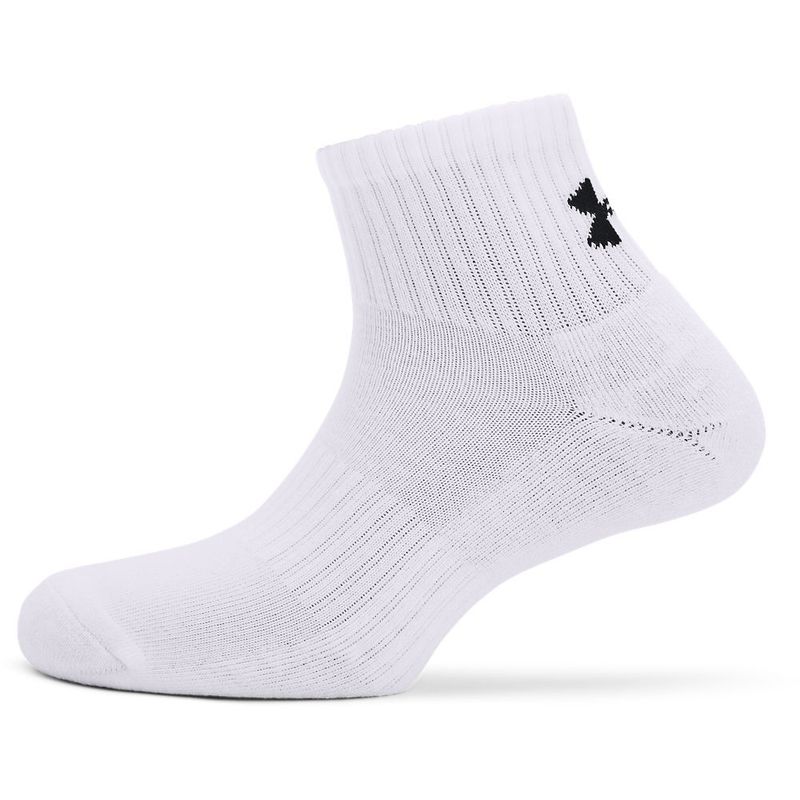 Medias-under-armour-para-hombre-Ua-Core-Quarter-3Pk-para-entrenamiento-color-blanco.-Reverso-Sin-Modelo