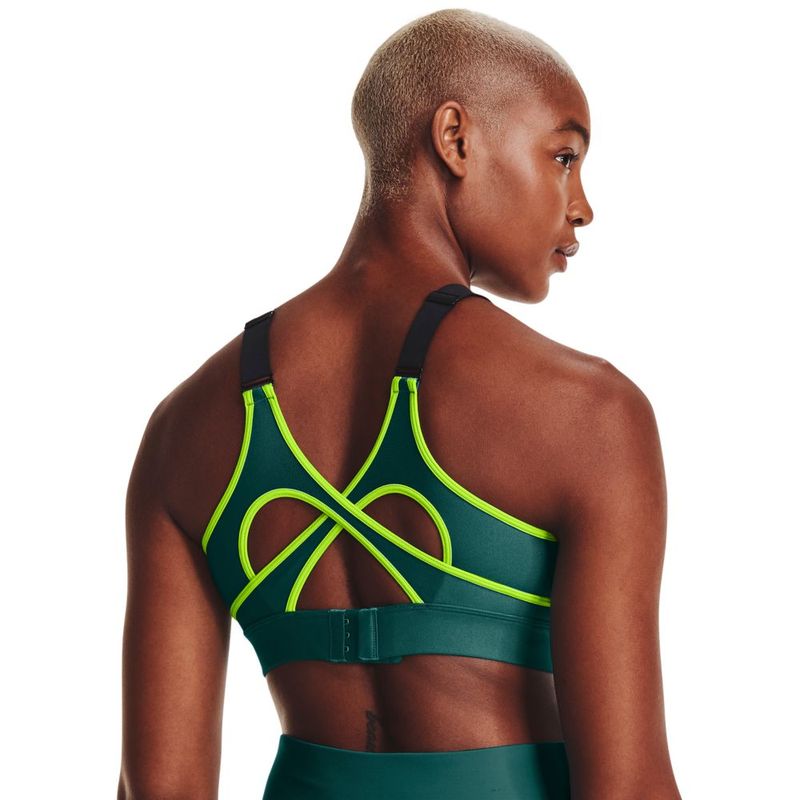 Top-under-armour-para-mujer-Ua-Infinity-Crossover-High-para-entrenamiento-color-verde.-Reverso-Sobre-Modelo