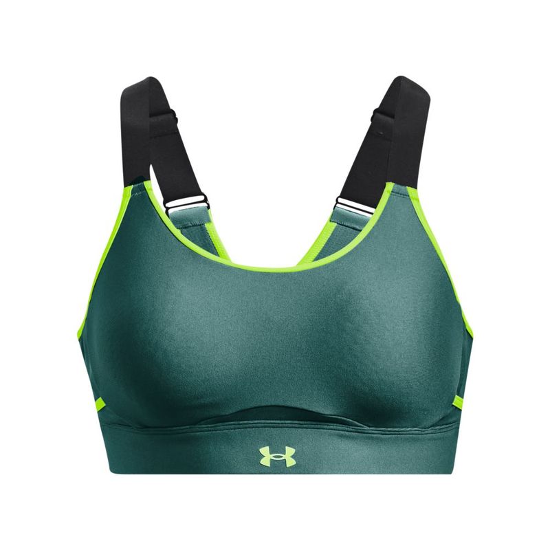 Top-under-armour-para-mujer-Ua-Infinity-Crossover-High-para-entrenamiento-color-verde.-Frente-Sin-Modelo