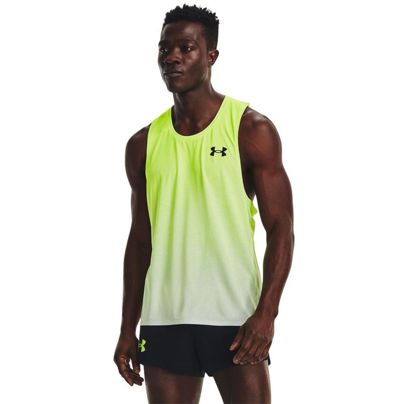 UA Rush Cicada Singlet Camiseta Manga Sisa verde de hombre para correr Referencia 1377314 369 prochampions
