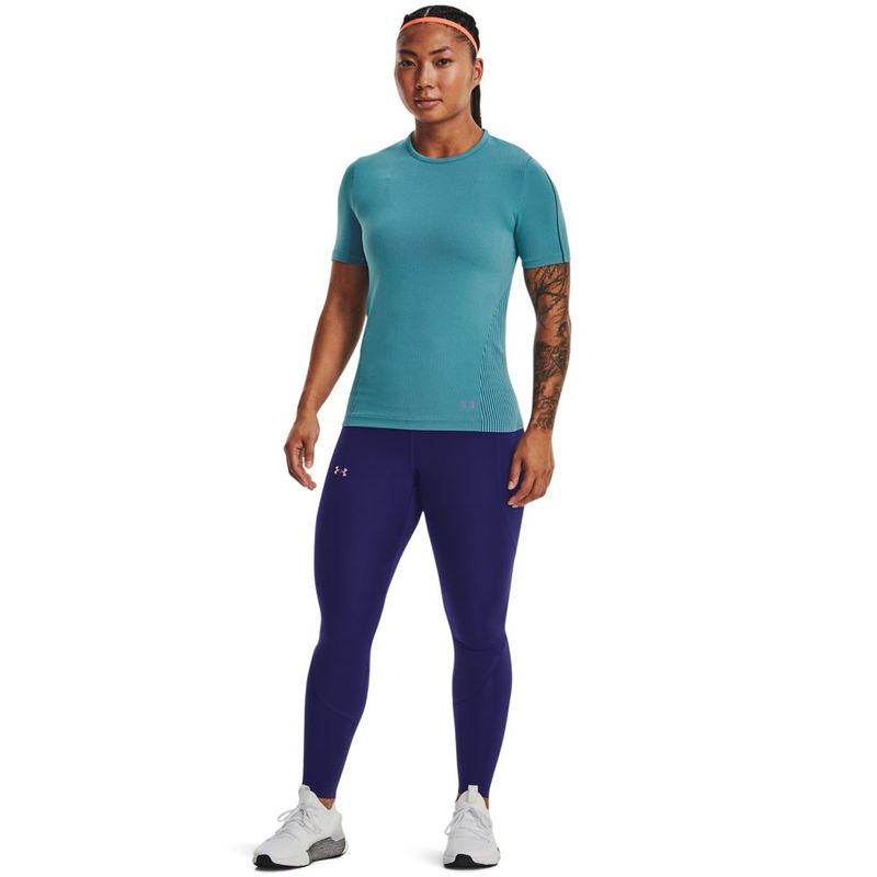 Licra-under-armour-para-mujer-Ua-Sf-Rush-Ank-Leg-Perf-para-entrenamiento-color-azul.-Modelo-In-Action