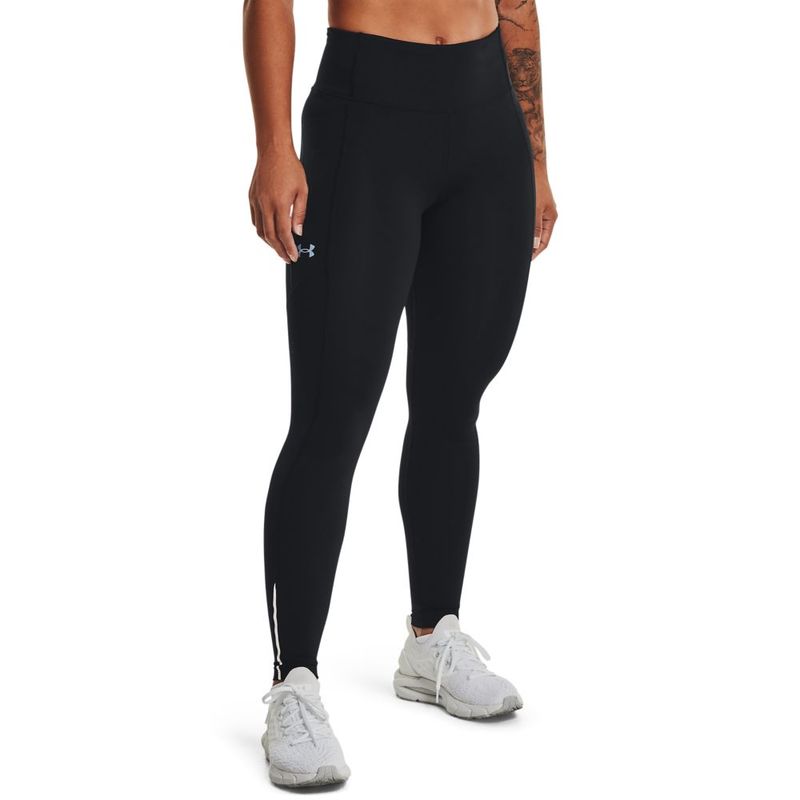 Licra-under-armour-para-mujer-Ua-Fly-Fast-3.0-Tight-para-correr-color-negro.-Frente-Sobre-Modelo