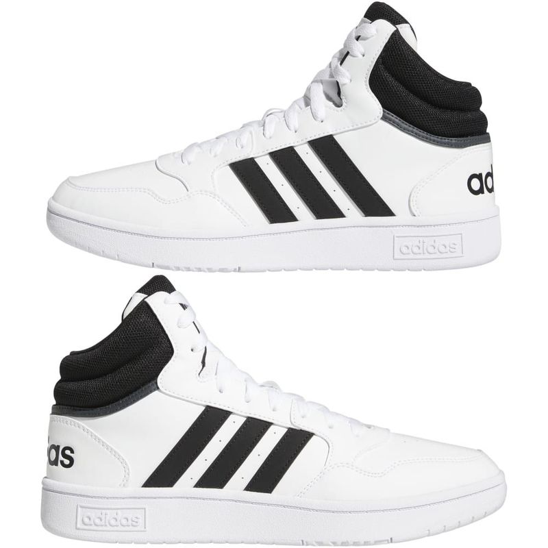 Tenis-adidas-para-hombre-Hoops-3.0-Mid-para-moda-color-blanco.-En-Modelo