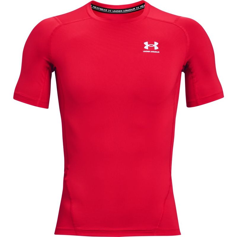 Camiseta-Manga-Corta-under-armour-para-hombre-Ua-Hg-Armour-Comp-Ss-para-entrenamiento-color-rojo.-Frente-Sin-Modelo