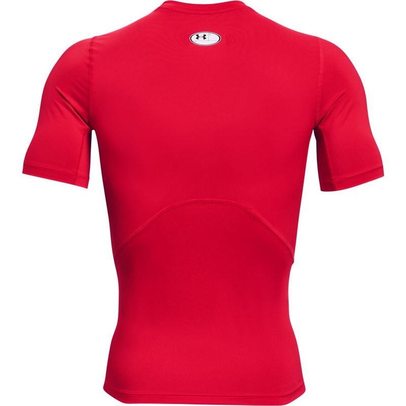Camiseta-Manga-Corta-under-armour-para-hombre-Ua-Hg-Armour-Comp-Ss-para-entrenamiento-color-rojo.-Reverso-Sin-Modelo