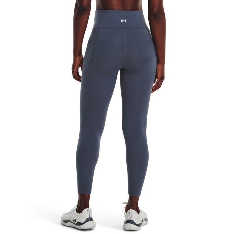 Licra-under-armour-para-mujer-Meridian-Ankle-Leg-para-entrenamiento-color-gris.-Reverso-Sobre-Modelo