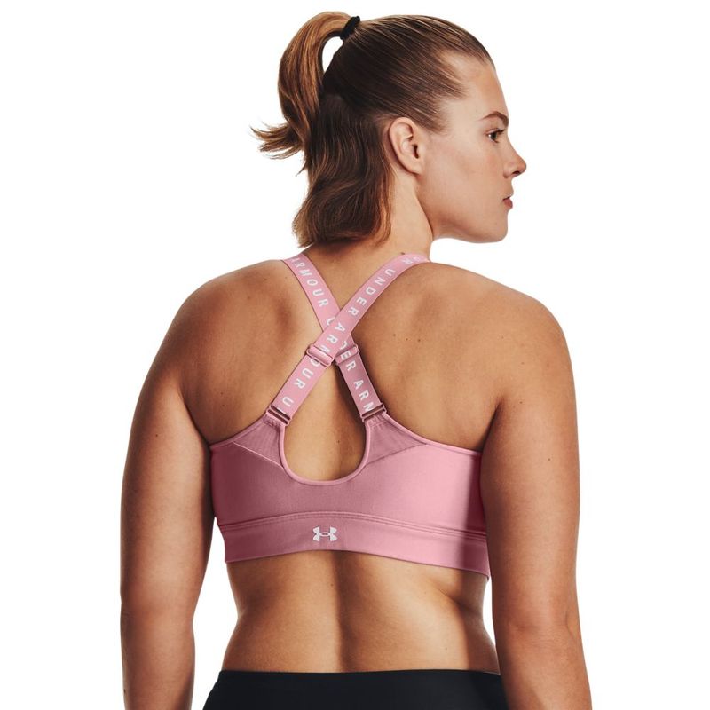 Top-under-armour-para-mujer-Ua-Infinity-High-Bra-Zip-para-entrenamiento-color-rosado.-Reverso-Sobre-Modelo