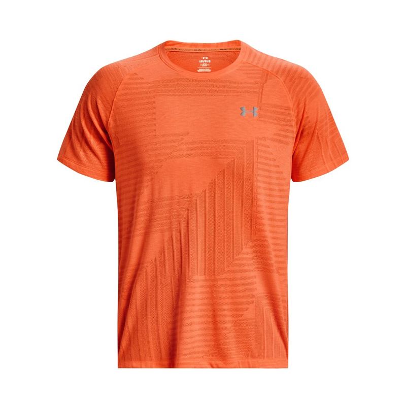 Camiseta-Manga-Corta-under-armour-para-hombre-Ua-Streaker-Deco-Diamond-Ss-para-correr-color-naranja.-Frente-Sin-Modelo
