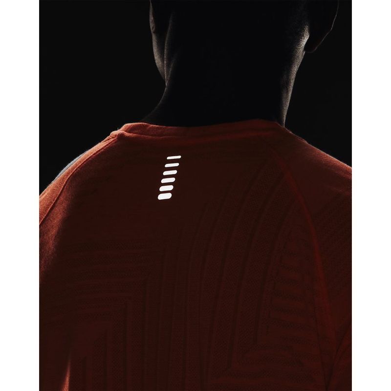 Camiseta-Manga-Corta-under-armour-para-hombre-Ua-Streaker-Deco-Diamond-Ss-para-correr-color-naranja.-Reflectores