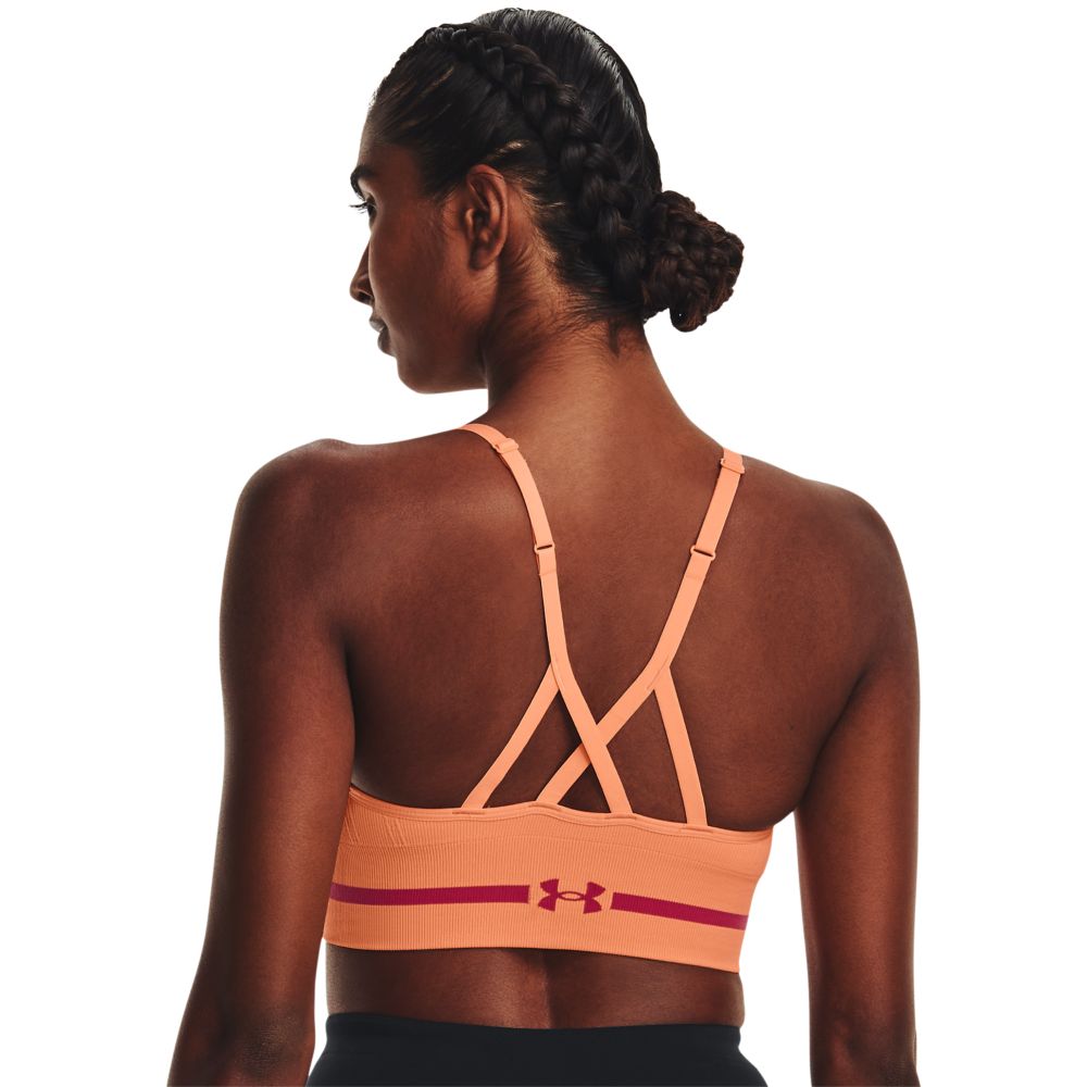 Top Under Armour Seamless Low Long Feminino - Laranja Claro