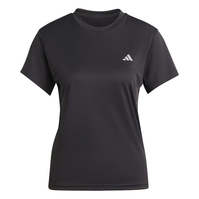 Camiseta-Manga-Corta-adidas-para-mujer-Run-It-Tee-para-correr-color-negro.-Frente-Sin-Modelo