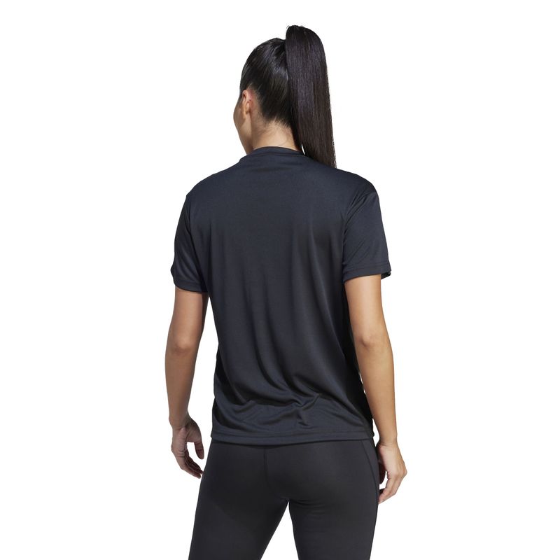 Camiseta-Manga-Corta-adidas-para-mujer-Run-It-Bl-Tee-para-correr-color-negro.-Reverso-Sobre-Modelo