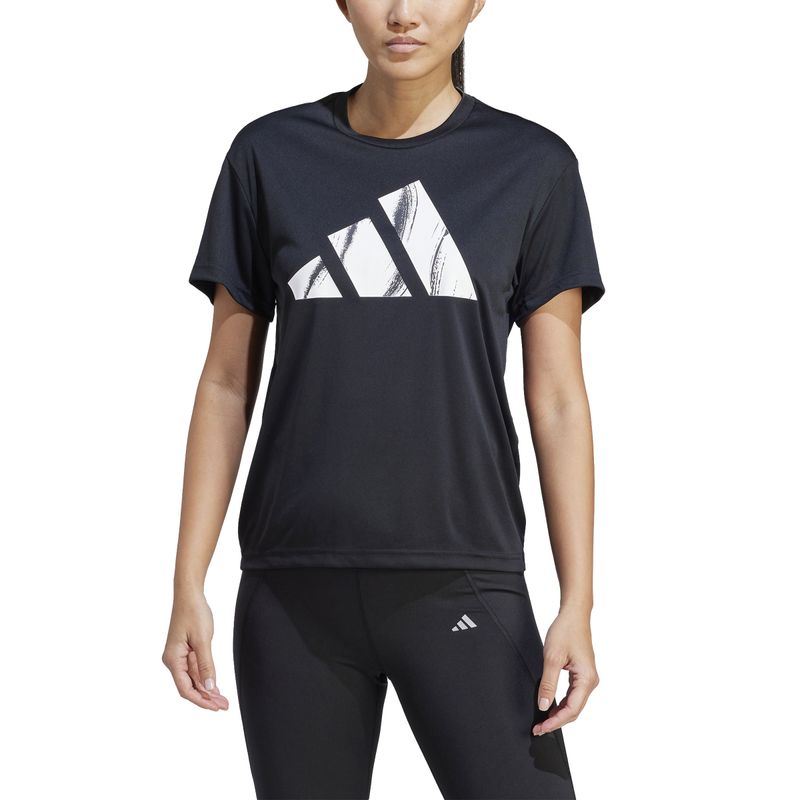 Camiseta-Manga-Corta-adidas-para-mujer-Run-It-Bl-Tee-para-correr-color-negro.-Zoom-Frontal-Sobre-Modelo