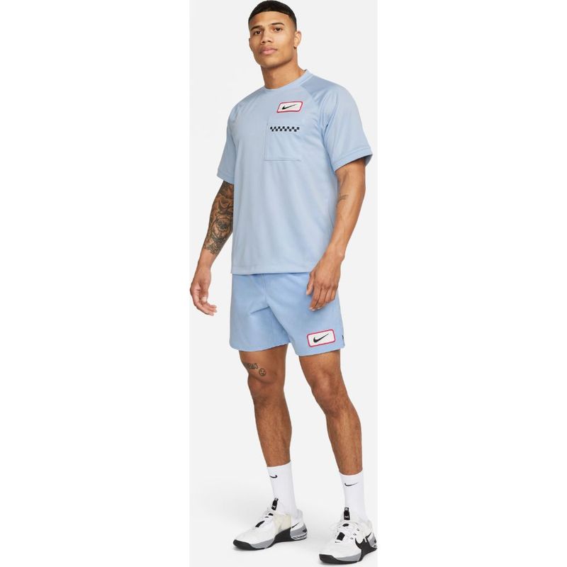 Camiseta-Manga-Corta-nike-para-hombre-M-Nk-Df-Top-Dye-Wild-Card-para-entrenamiento-color-azul.-Reflectores
