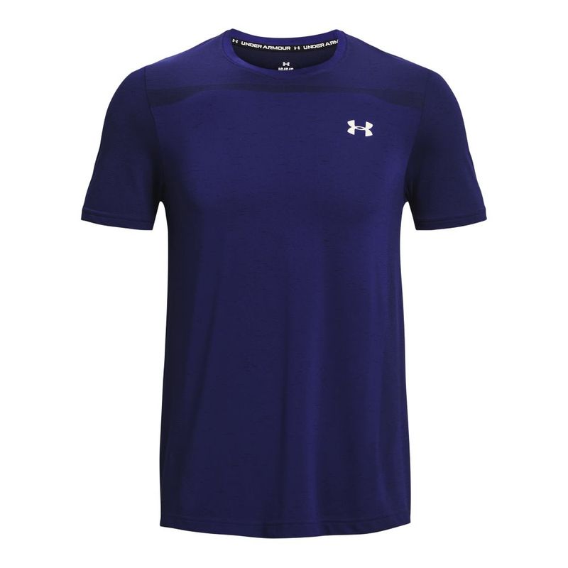 Camiseta-Manga-Corta-under-armour-para-hombre-Ua-Seamless-Ss-para-entrenamiento-color-azul.-Frente-Sin-Modelo