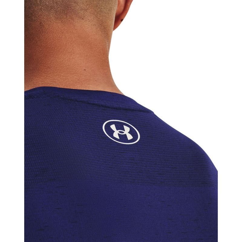 Camiseta-Manga-Corta-under-armour-para-hombre-Ua-Seamless-Ss-para-entrenamiento-color-azul.-Detalle-2