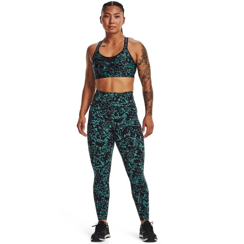 Licra-under-armour-para-mujer-Meridian-Print-Ankle-Leg-para-entrenamiento-color-verde.-Modelo-In-Action