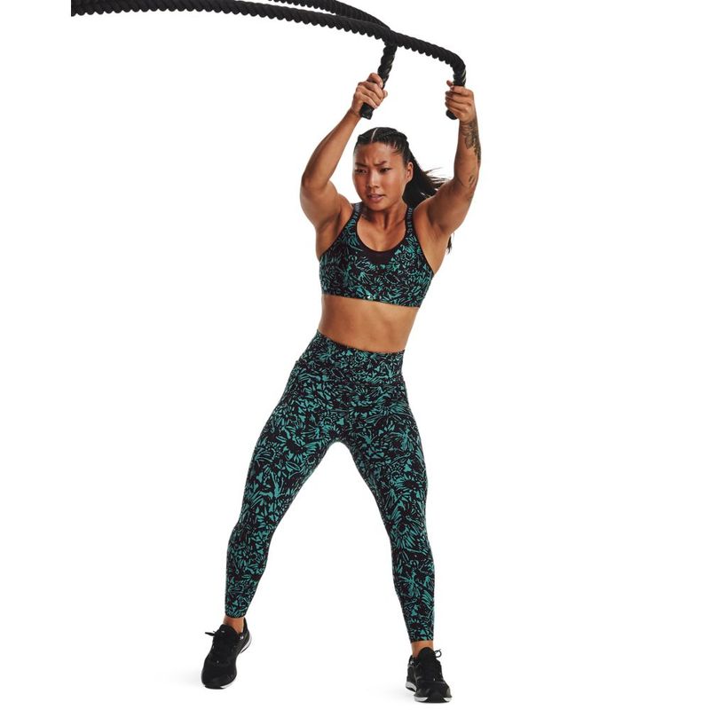 Licra-under-armour-para-mujer-Meridian-Print-Ankle-Leg-para-entrenamiento-color-verde.-Modelo-In-Action