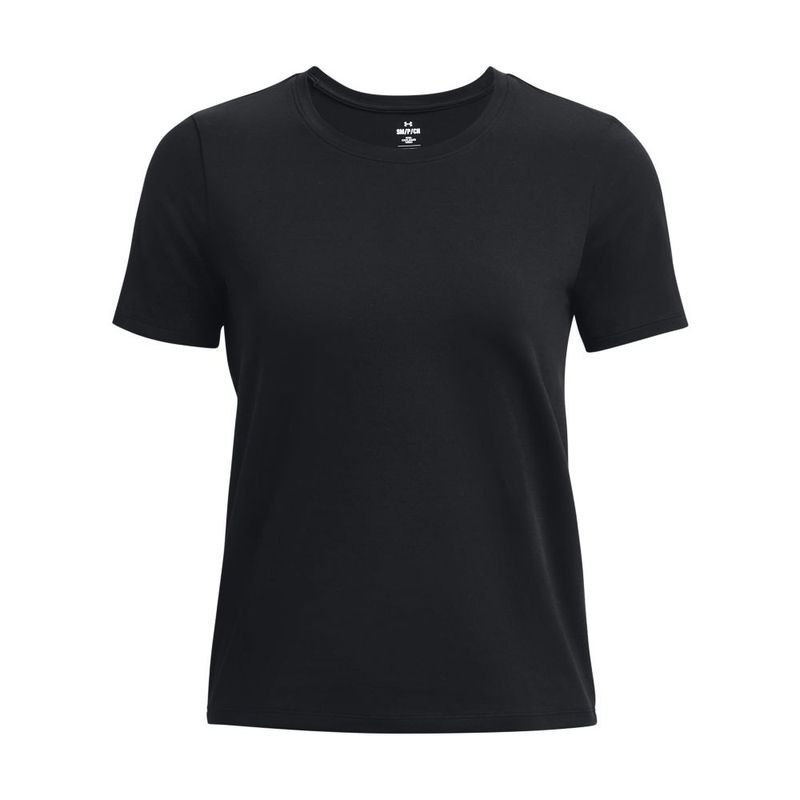 Camiseta-Manga-Corta-under-armour-para-mujer-Meridian-Ss-para-entrenamiento-color-negro.-Frente-Sin-Modelo