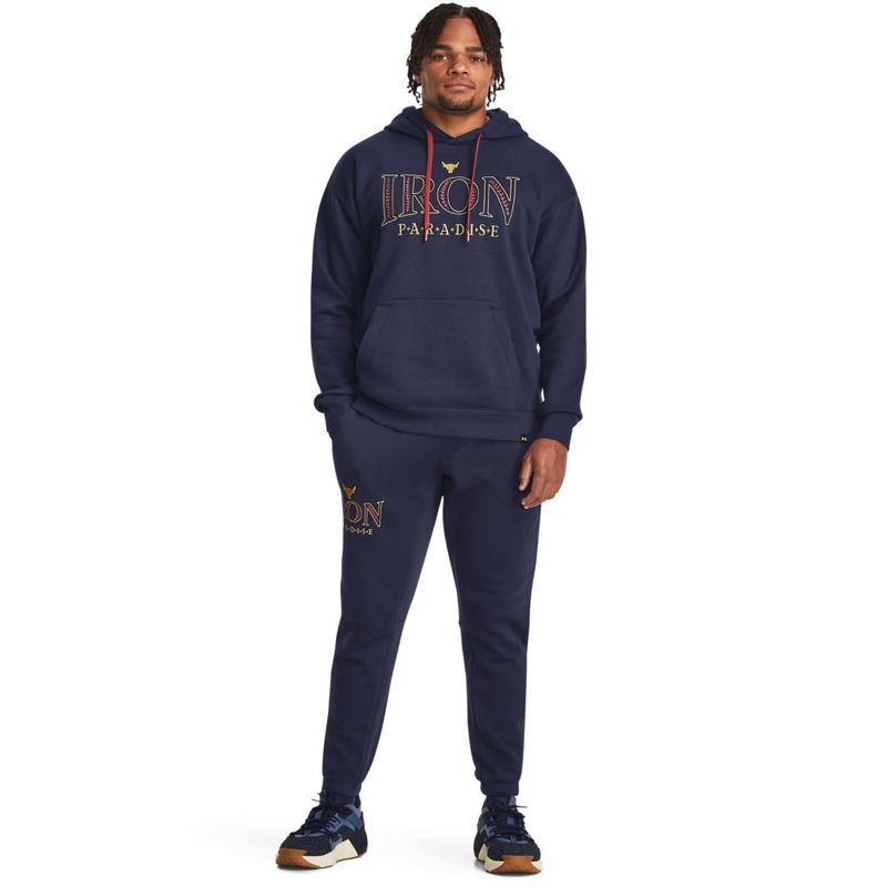 Hoodie-under-armour-para-hombre-Pjt-Rock-Rival-Hoodie-para-entrenamiento-color-azul.-Outfit-Completo