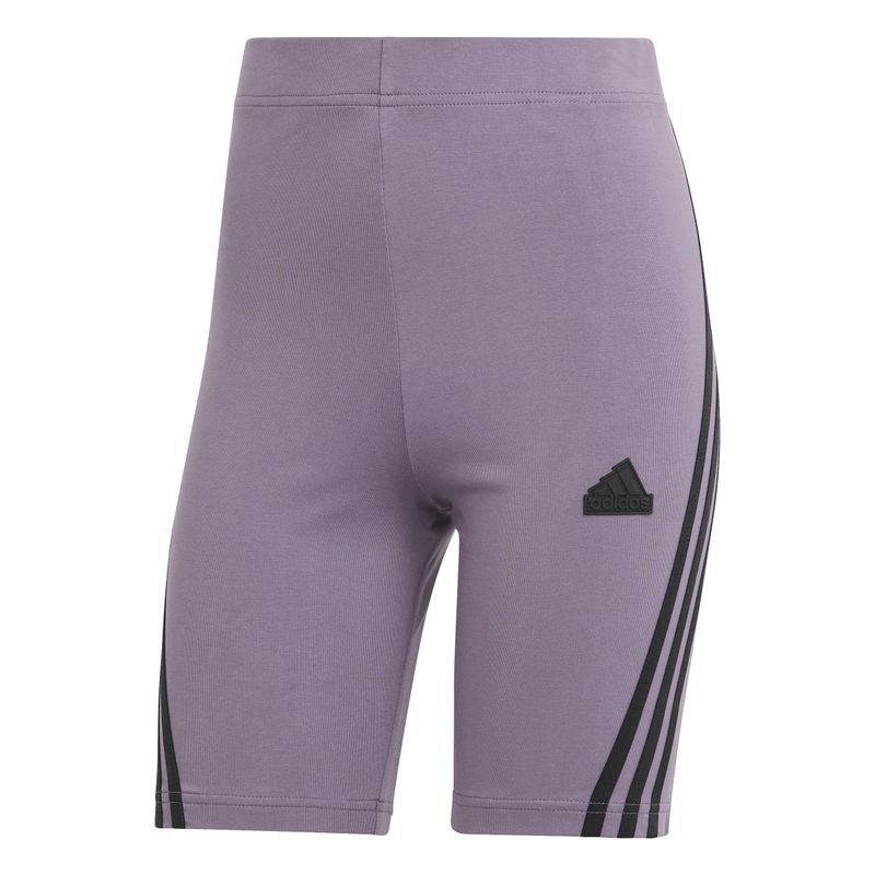 Licra-adidas-para-mujer-W-Fi-3S-Biker-para-entrenamiento-color-morado.-Frente-Sin-Modelo