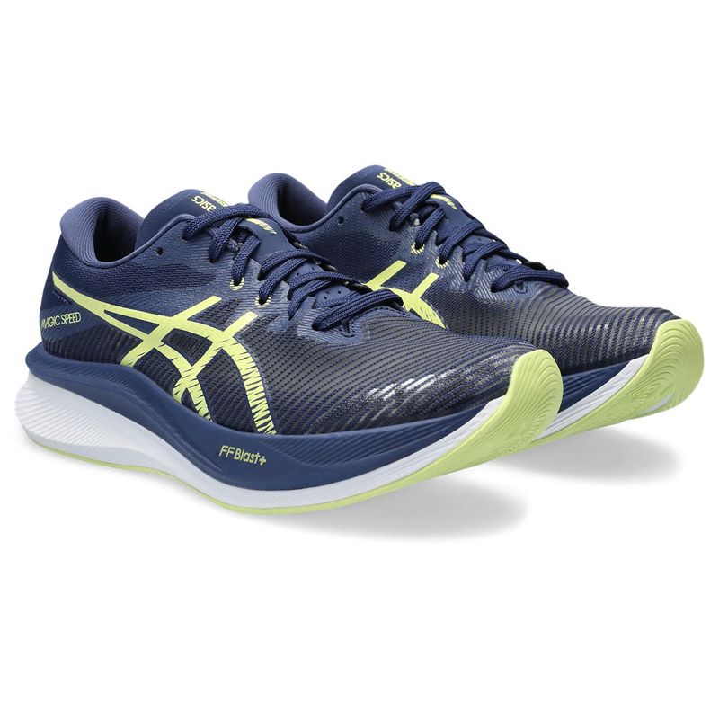 Tenis-asics-para-mujer-Magic-Speed-3-para-correr-color-azul.-Par-Alineados