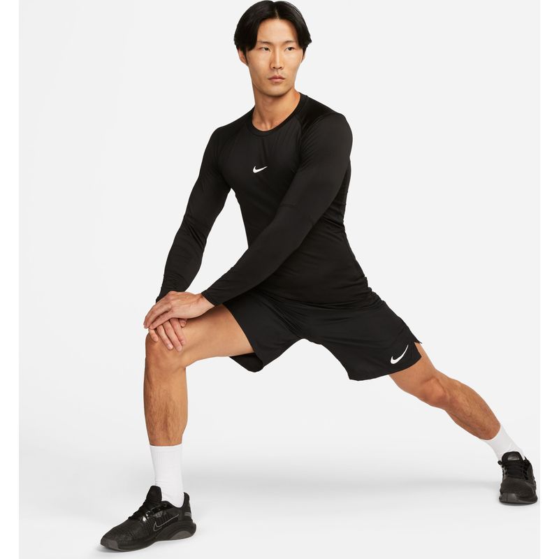 Camiseta-Manga-Sisa-nike-para-hombre-M-Np-Df-Tight-Top-Ls-para-entrenamiento-color-blanco.-Reflectores