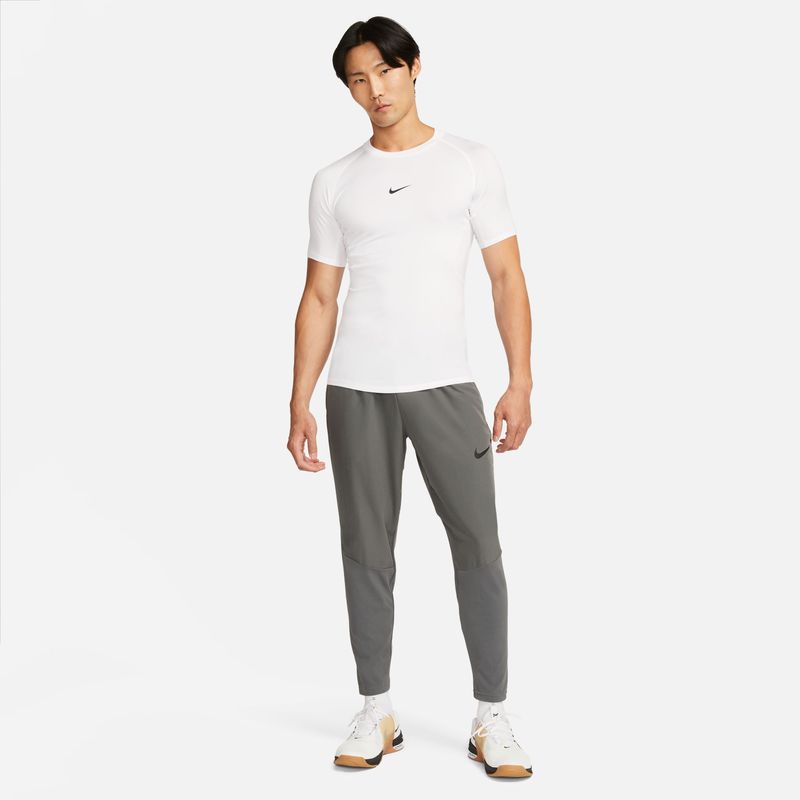 Camiseta-Manga-Corta-nike-para-hombre-M-Np-Df-Tight-Top-Ss-para-entrenamiento-color-blanco.-Reflectores