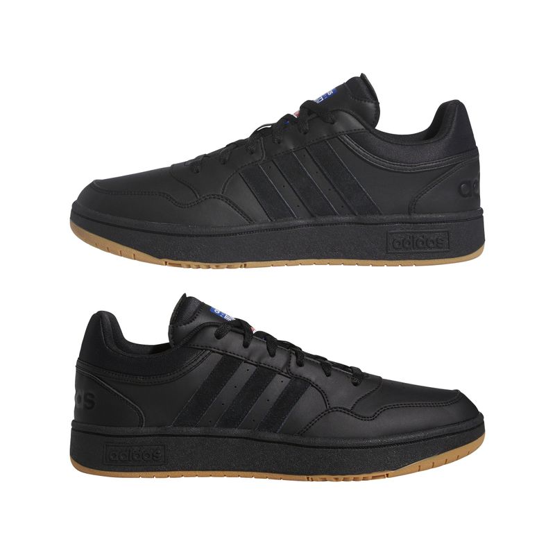 Tenis-adidas-para-hombre-Hoops-3.0-para-moda-color-negro.-Par-Laterales
