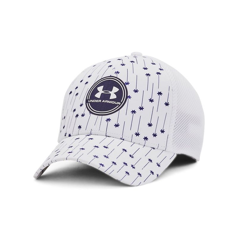 Gorra-under-armour-para-hombre-Iso-Chill-Driver-Mesh-para-golf-color-blanco.-Frente-Sin-Modelo
