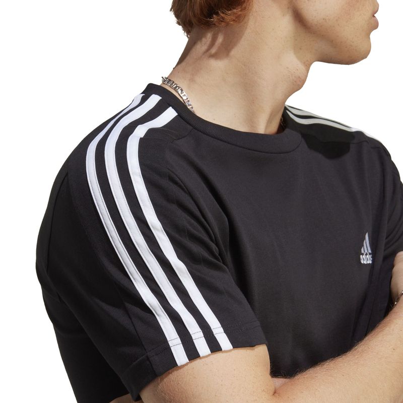 Camiseta-Manga-Corta-adidas-para-hombre-M-3S-Sj-T-para-moda-color-negro.-Detalle-2