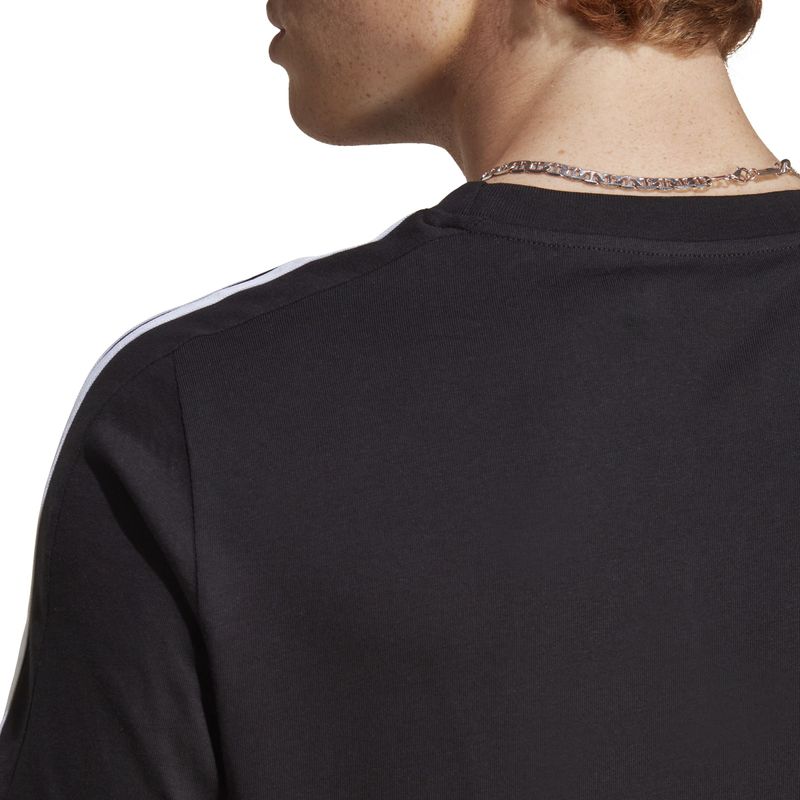 Camiseta-Manga-Corta-adidas-para-hombre-M-3S-Sj-T-para-moda-color-negro.-Detalle-3