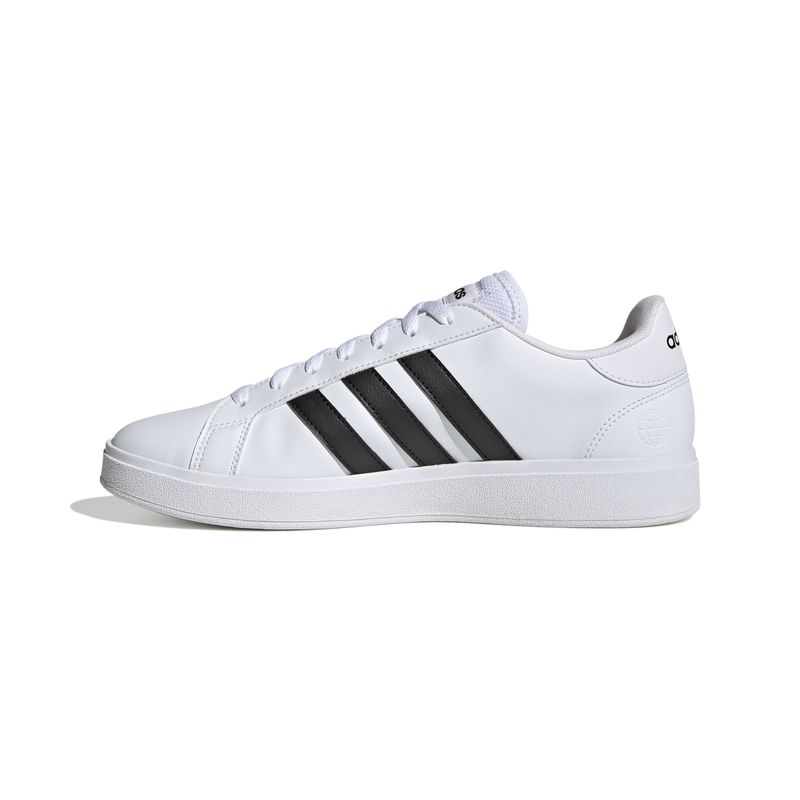 Tenis-adidas-para-hombre-Grand-Court-Base-2.0-para-moda-color-blanco.-Lateral-Interna-Izquierda