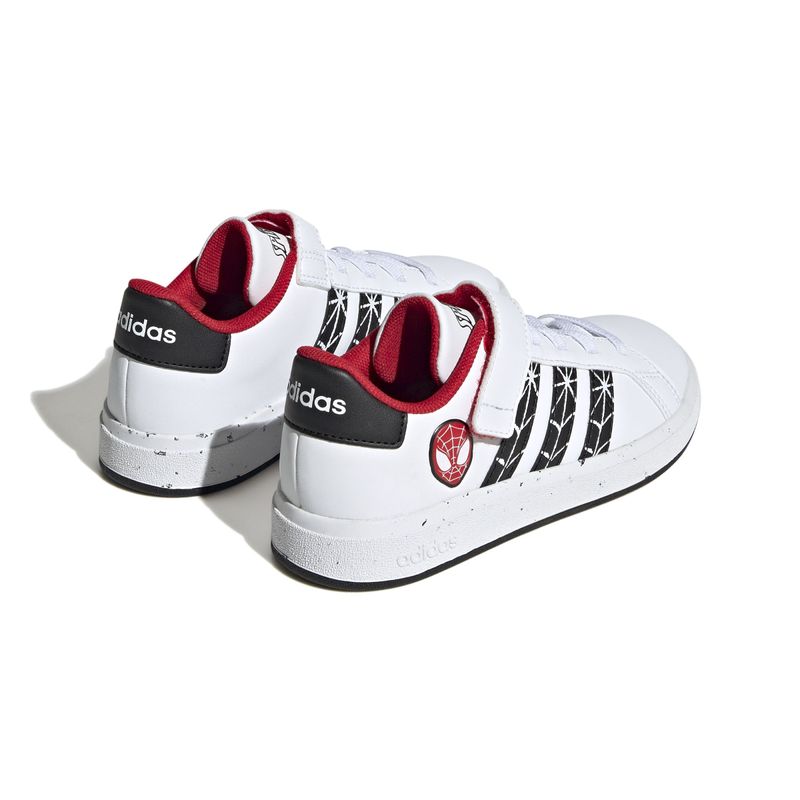 Tenis-adidas-para-niño-Grand-Court-Spider-Man-El-K-para-moda-color-blanco.-Talon