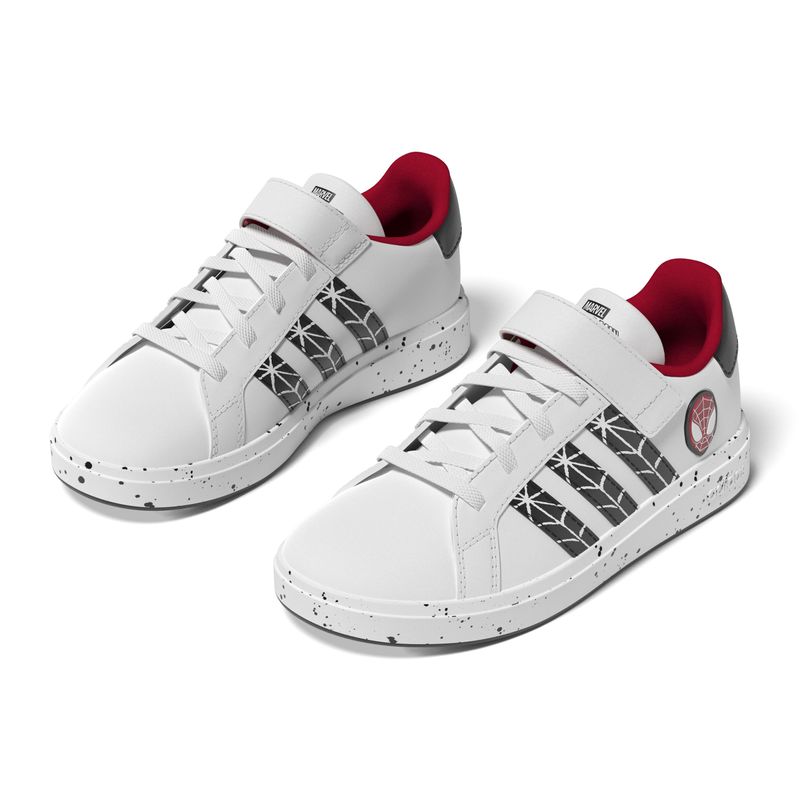 Tenis-adidas-para-niño-Grand-Court-Spider-Man-El-K-para-moda-color-blanco.-Detalle-3