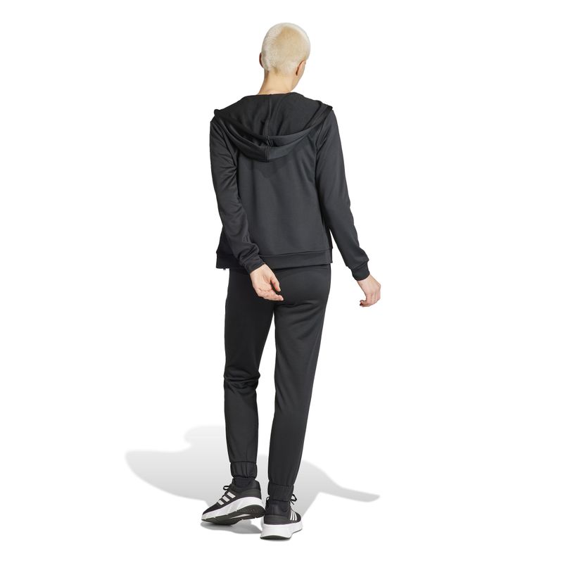 Conjunto-adidas-para-mujer-W-Linear-Ts-para-moda-color-negro.-Reverso-Sobre-Modelo