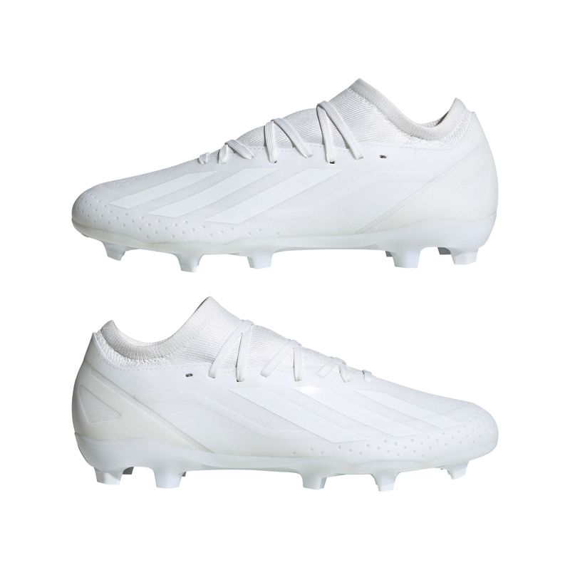 Guayos-adidas-unisex-X-Crazyfast.3-Fg-para-futbol-color-blanco.-Par-Laterales