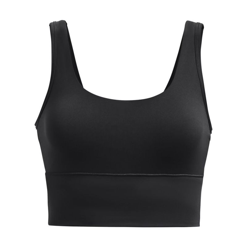 Camiseta-Manga-Sisa-under-armour-para-mujer-Meridian-Fitted-Crop-Tank-para-entrenamiento-color-negro.-Frente-Sin-Modelo