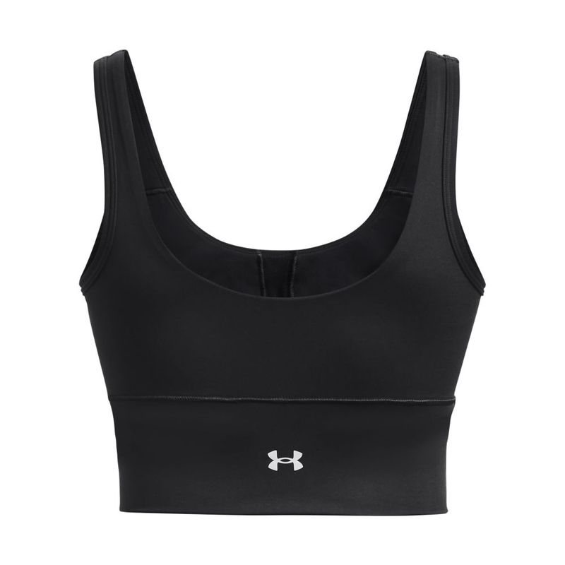 Camiseta-Manga-Sisa-under-armour-para-mujer-Meridian-Fitted-Crop-Tank-para-entrenamiento-color-negro.-Reverso-Sin-Modelo